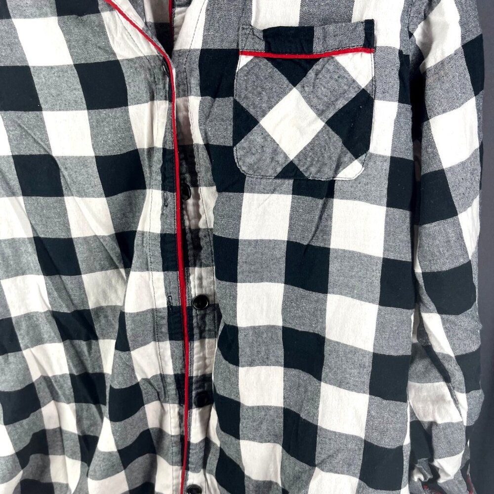 Wondershop Black & White Plaid Womens Sleepwear Shirt Dress Wondershop Size L - Picture 3 of 8